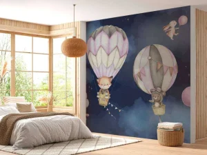 Fashion Vliegende dieren roze Babykamer | Dieren