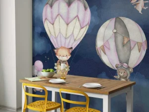 Fashion Vliegende dieren roze Babykamer | Dieren