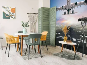 Clearance Vliegtuig stijgt op van het vliegveld fotobehang Transport