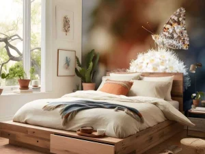 Outlet Vlinder op witte bloem fotobehang Dieren | Bloemen