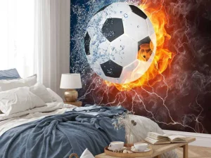 Best Voetbal met veel kracht fotobehang Tienerkamer | Kinderkamer