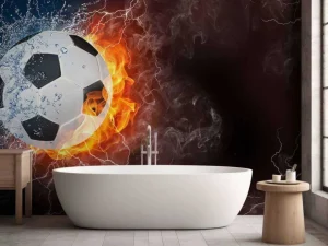 Best Voetbal met veel kracht fotobehang Tienerkamer | Kinderkamer