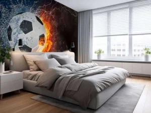 Best Voetbal met veel kracht fotobehang Tienerkamer | Kinderkamer