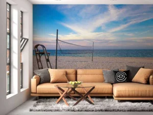 Outlet Volleybalveld op het strand fotobehang Tienerkamer