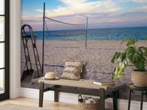 Outlet Volleybalveld op het strand fotobehang Tienerkamer