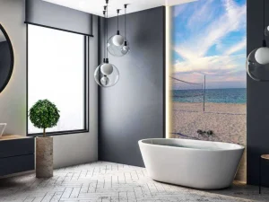 Outlet Volleybalveld op het strand fotobehang Tienerkamer
