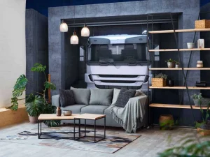 Clearance Vrachtwagens in garageboxen fotobehang Tienerkamer | Kinderkamer