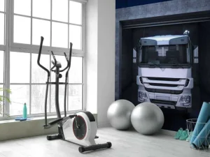 Clearance Vrachtwagens in garageboxen fotobehang Tienerkamer | Kinderkamer