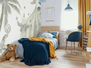 Outlet Vrolijke circus dieren in groen Kinderkamer | Dieren