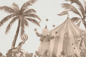 Sale Vrolijke circus dieren taupe Kinderkamer