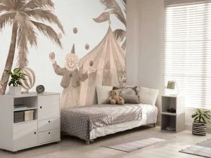 Sale Vrolijke circus dieren taupe Kinderkamer