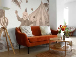 Sale Vrolijke circus dieren taupe Kinderkamer