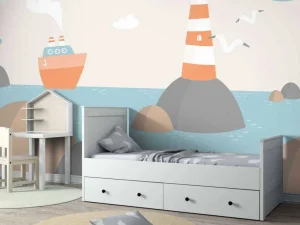 Hot Vuurtoren op zee fotobehang Babykamer