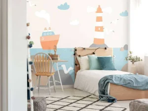 Hot Vuurtoren op zee fotobehang Babykamer