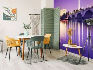 New Washington met een paars effect fotobehang Architectuur
