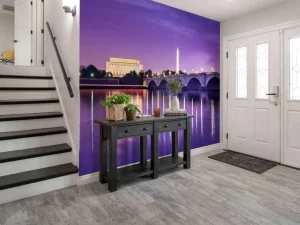 New Washington met een paars effect fotobehang Architectuur