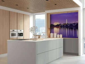 New Washington met een paars effect fotobehang Architectuur
