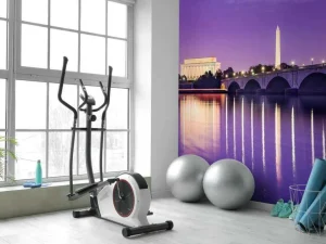 New Washington met een paars effect fotobehang Architectuur
