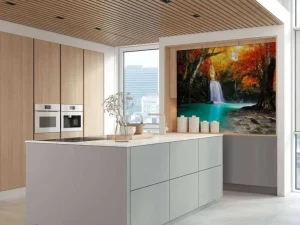 Clearance Waterval in het diepe woud fotobehang Bloemen