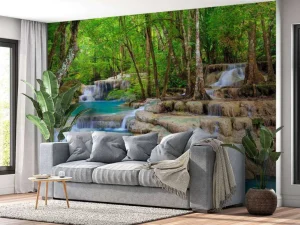 Sale Waterval met karakter fotobehang Bloemen