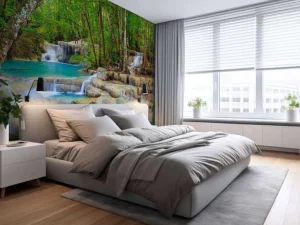 Sale Waterval met karakter fotobehang Bloemen