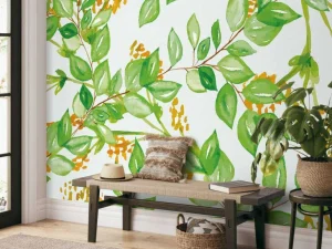 New Waterverf gebladerte Bloemen