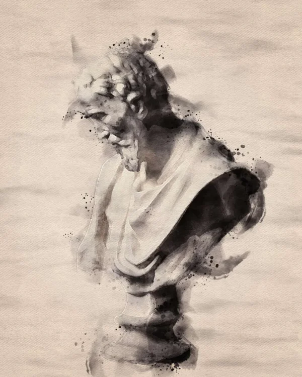 Discount Waterverfschilderij van een Griekse God fotobehang Kunst & Design