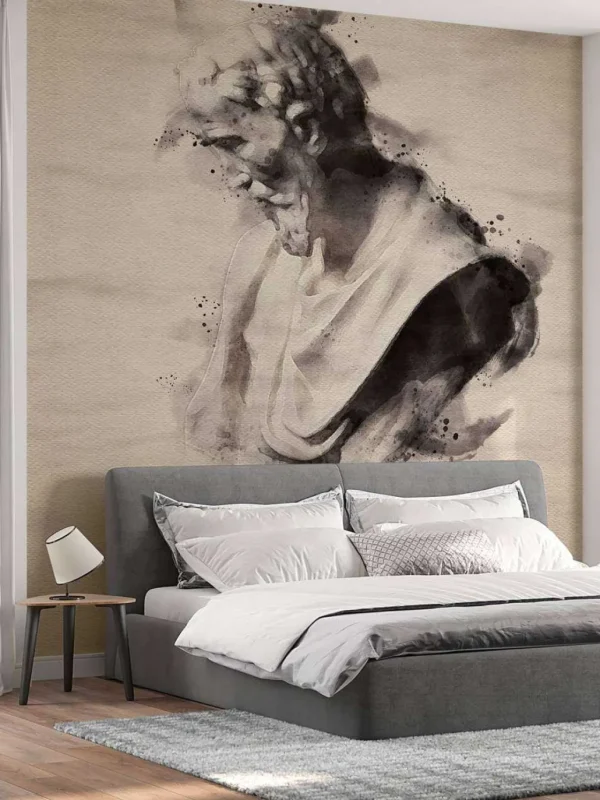 Discount Waterverfschilderij van een Griekse God fotobehang Kunst & Design