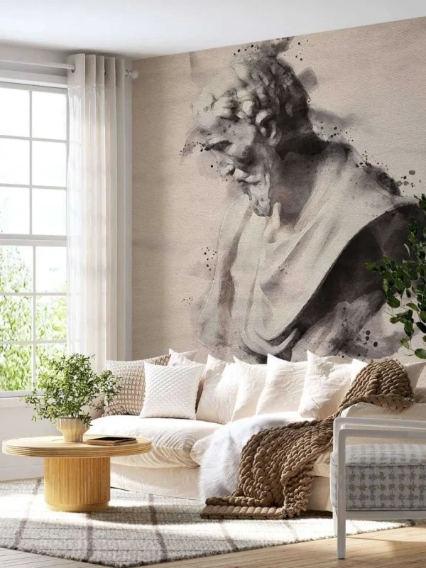 Discount Waterverfschilderij van een Griekse God fotobehang Kunst & Design