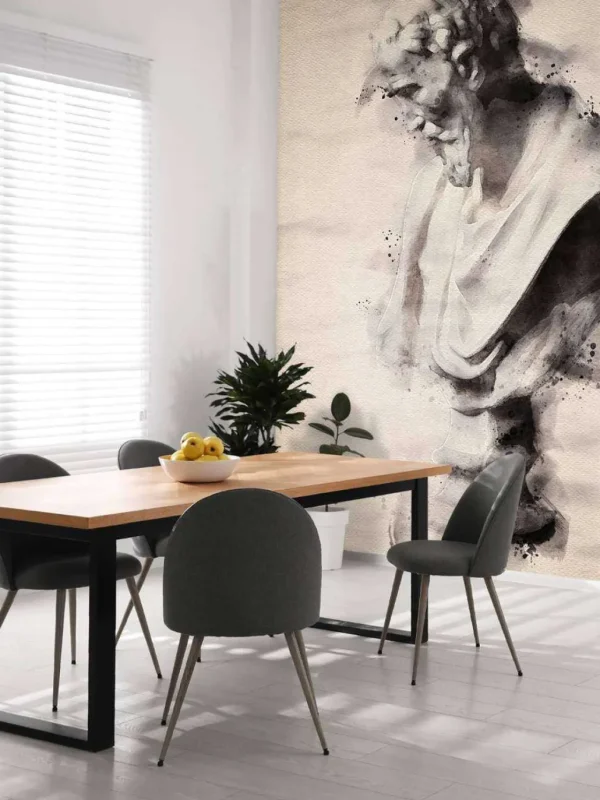 Discount Waterverfschilderij van een Griekse God fotobehang Kunst & Design