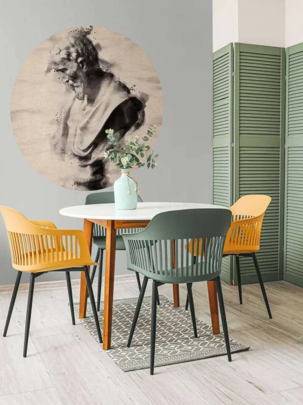 Discount Waterverfschilderij van een Griekse God fotobehang Kunst & Design