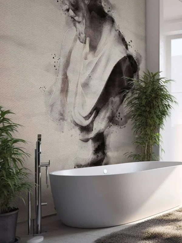 Discount Waterverfschilderij van een Griekse God fotobehang Kunst & Design
