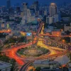 New Wegen in Bangkok fotobehang Architectuur