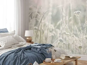 Clearance Weide planten in de zon met een wazige achtergrond fotobehang Slaapkamer | Bloemen