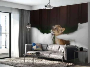 Best Welpje speelt met Zwitserse witte herders fotobehang Dieren