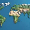 Outlet Wereldkaart in 3D fotobehang Hobbykamer | 3d