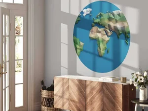 Outlet Wereldkaart in 3D fotobehang Hobbykamer | 3d