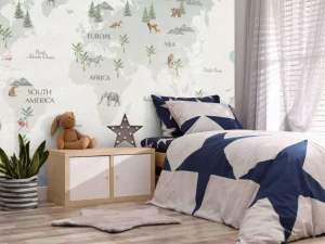 Discount Wereldkaart in lucht thema Kinderkamer
