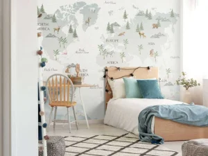Discount Wereldkaart in lucht thema Kinderkamer