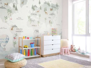 Discount Wereldkaart in lucht thema Kinderkamer