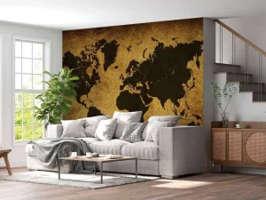 Clearance Wereldkaart in oude stijl fotobehang Hobbykamer