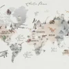 Online Wereldkaart met dino's Kinderkamer