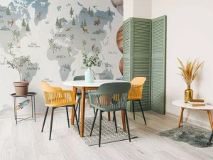 Outlet Wereldkaart met planeten Kinderkamer