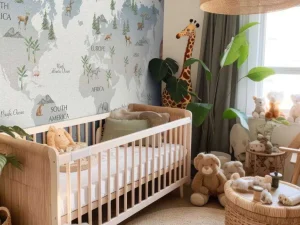 Outlet Wereldkaart met planeten Kinderkamer