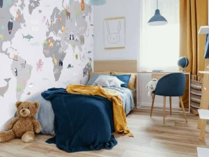 Fashion Wereldkaart met wilde dieren Kinderkamer | Dieren