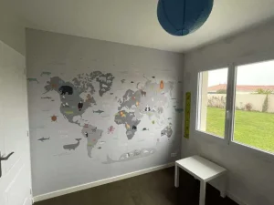 Fashion Wereldkaart met wilde dieren Kinderkamer | Dieren