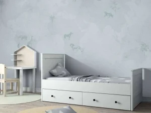Hot Wereldkaart sketch blauw Kinderkamer | Dieren