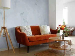 Hot Wereldkaart sketch blauw Kinderkamer | Dieren