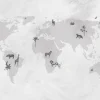 Discount Wereldkaart sketch grijs Kinderkamer | Dieren