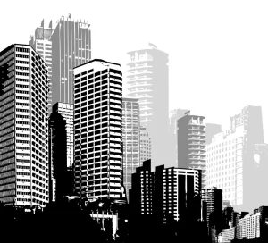 Sale Wereldstad vector tekening fotobehang Architectuur